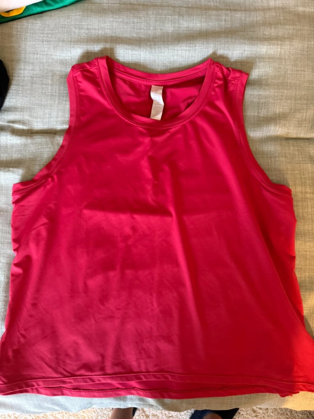 JOYSPELS Ice Silk Crop Workout Tank Top Red Medium